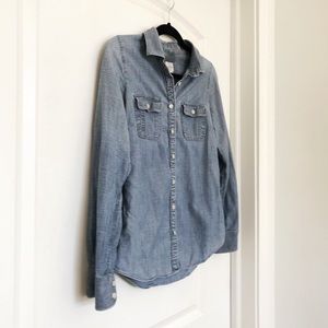 J. Crew Perfect Shirt Chambray W/ Roll-up Sleeves